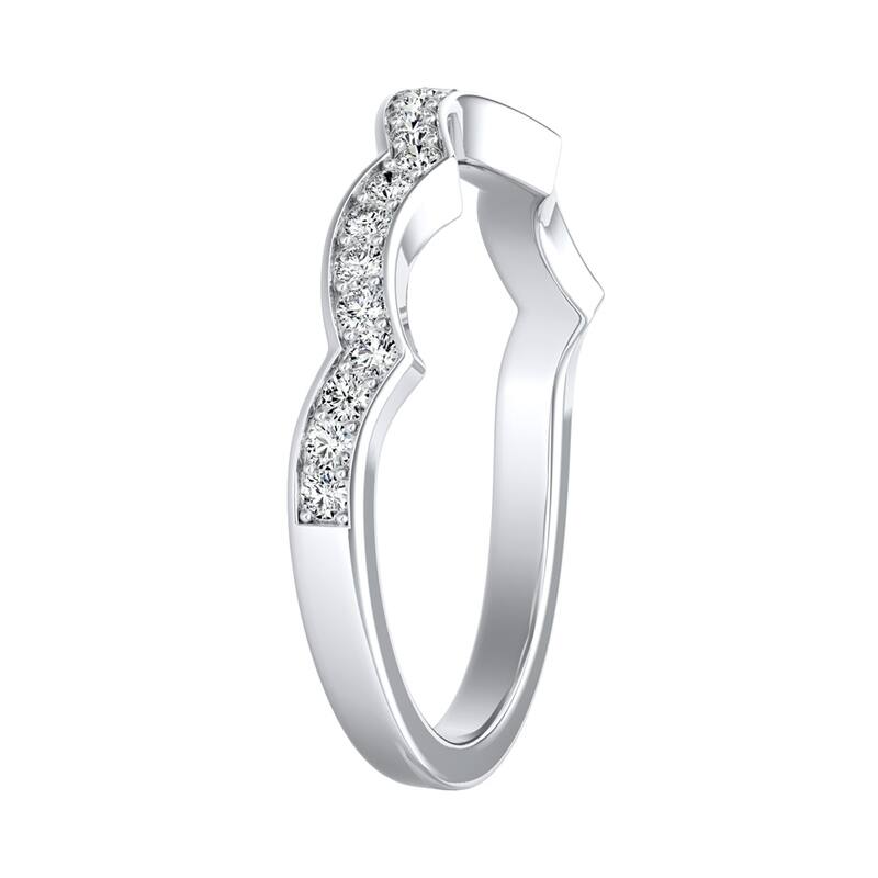 Auriya 1/5ctw Contoured Diamond Wedding Band 18k Gold