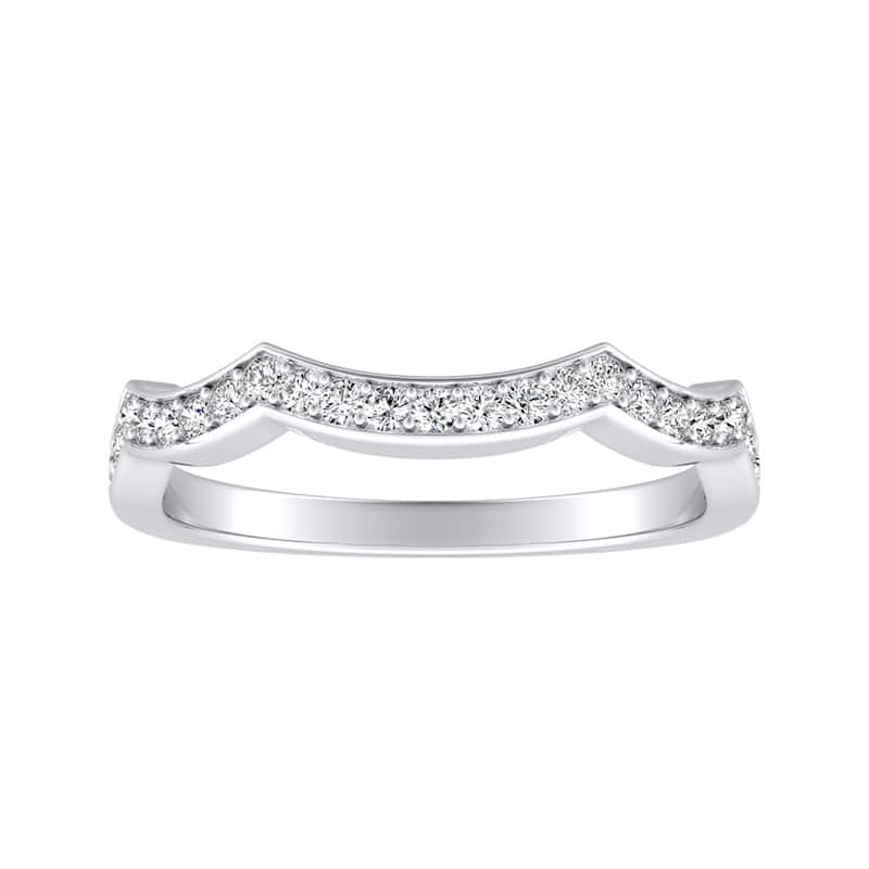 Auriya 1/5ctw Contoured Diamond Wedding Band 18k Gold