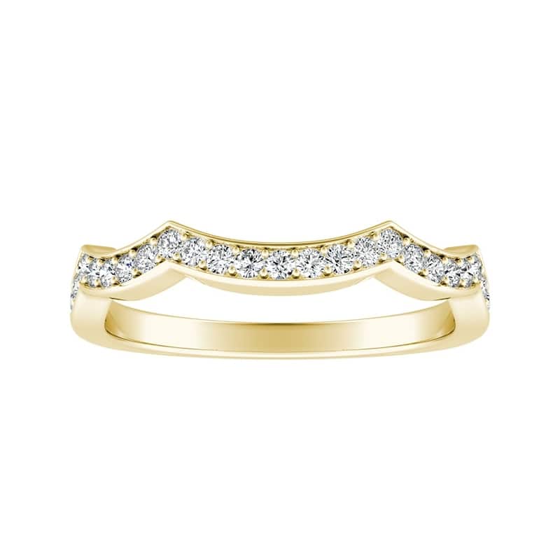 Auriya 1/5ctw Contoured Diamond Wedding Band 18k Gold