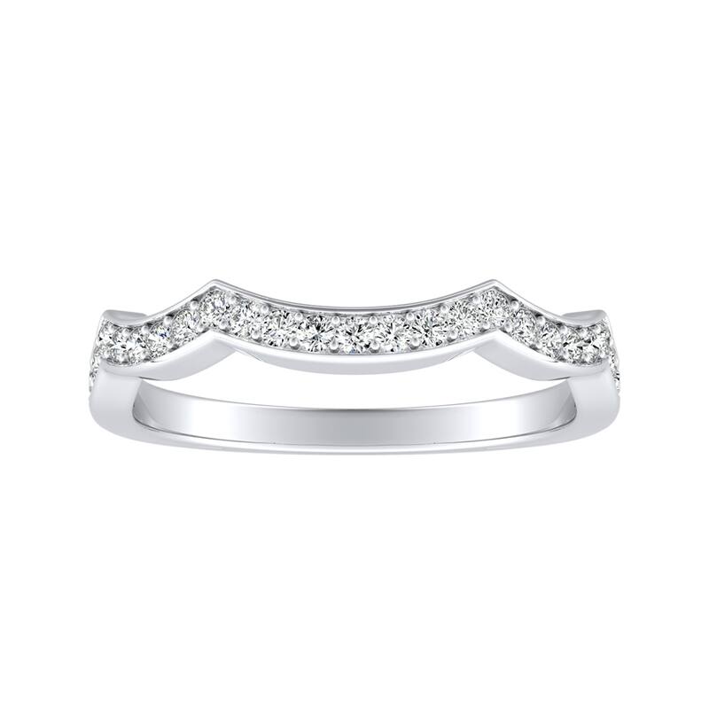 Auriya 1/5ctw Contoured Diamond Wedding Band 14k Gold