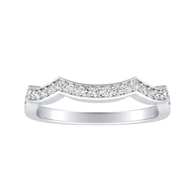 Auriya 1/5ctw Contoured Diamond Wedding Band 14k Gold