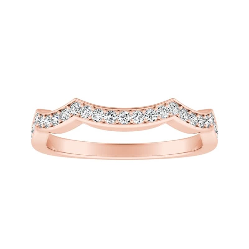 Auriya 1/5ctw Contoured Diamond Wedding Band 14k Gold