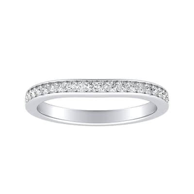 Auriya Platinum 1/5ctw Curved Diamond Wedding Band