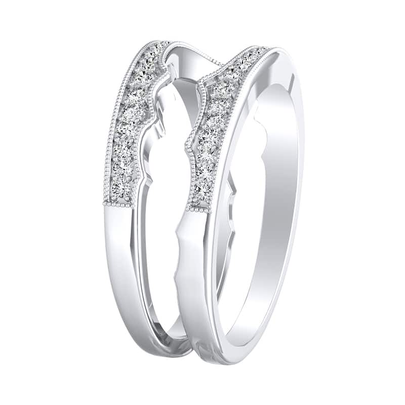 Auriya 1/4ctw Vintage Diamond Wedding Ring Guard 18k Gold