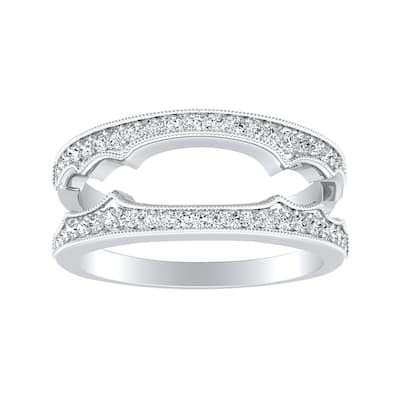 Auriya 1/4ctw Vintage Diamond Wedding Ring Guard 18k Gold