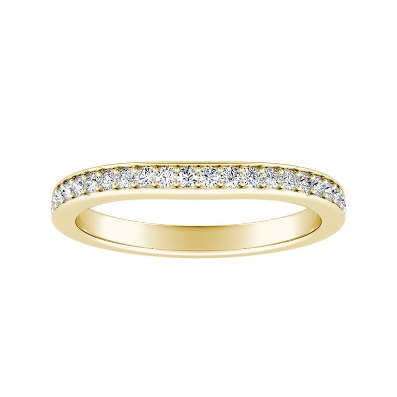 Auriya 18k Gold 1/5ctw Curved Diamond Wedding Band