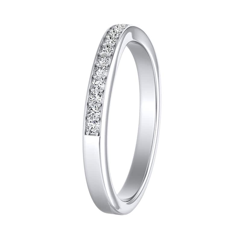 Auriya 18k Gold 1/5ctw Curved Diamond Wedding Band