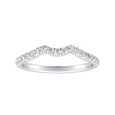 Auriya Platinum 1/4ctw Contoured Diamond Wedding Band