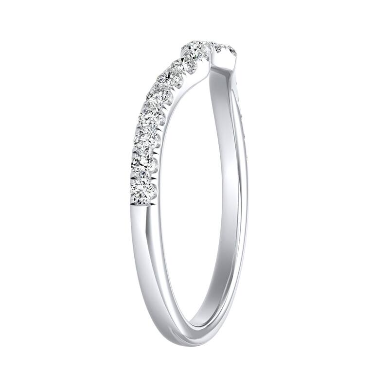 Auriya Platinum 1/4ctw Contoured Diamond Wedding Band