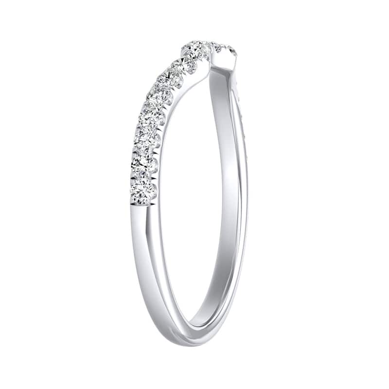 Auriya 18k Gold 1/4ctw Contoured Diamond Wedding Band