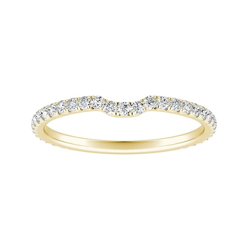 Auriya 18k Gold 1/4ctw Stackable Diamond Wedding Band