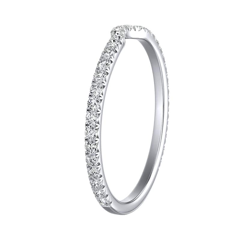 Auriya Platinum 1/4ctw Stackable Diamond Wedding Band