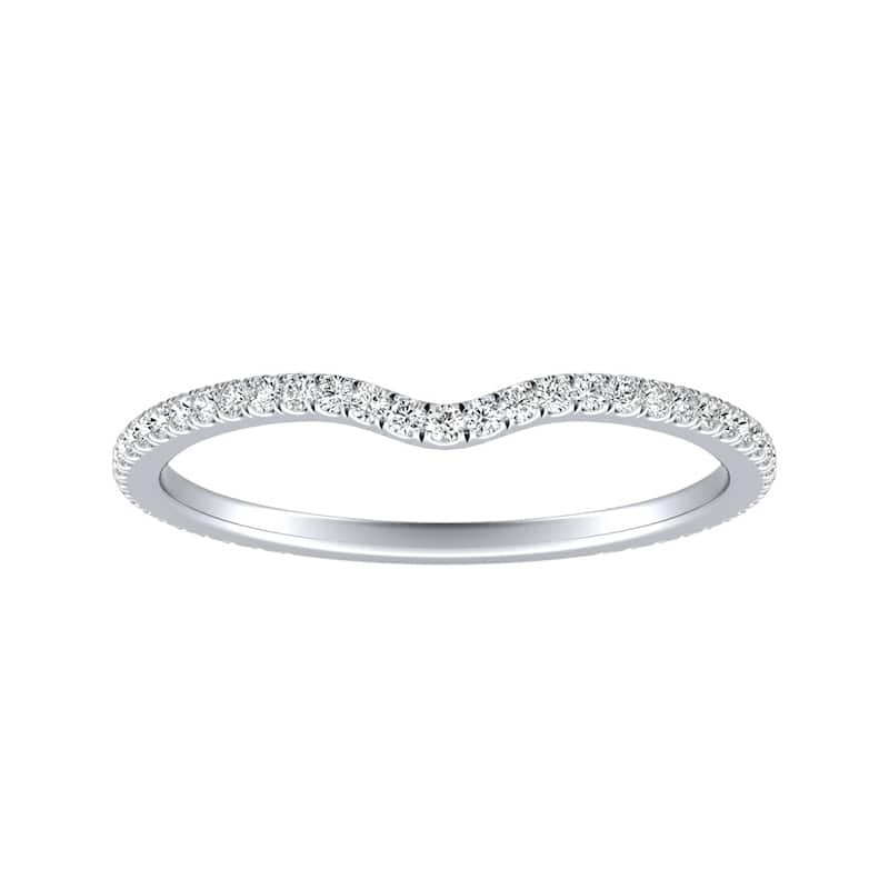 Auriya Platinum 1/5ctw Contoured Diamond Wedding Band