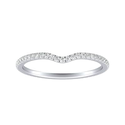 Auriya Platinum 1/5ctw Contoured Diamond Wedding Band