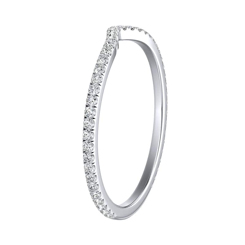 Auriya 18k Gold 1/5ctw Contoured Diamond Wedding Band