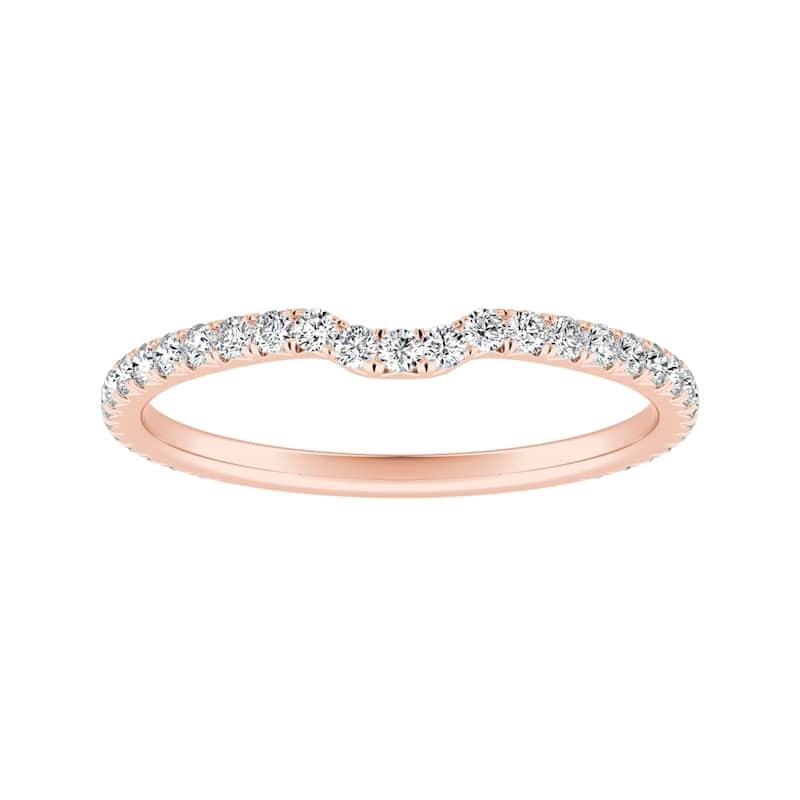 Auriya 14k Gold 1/4ctw Stackable Diamond Wedding Band