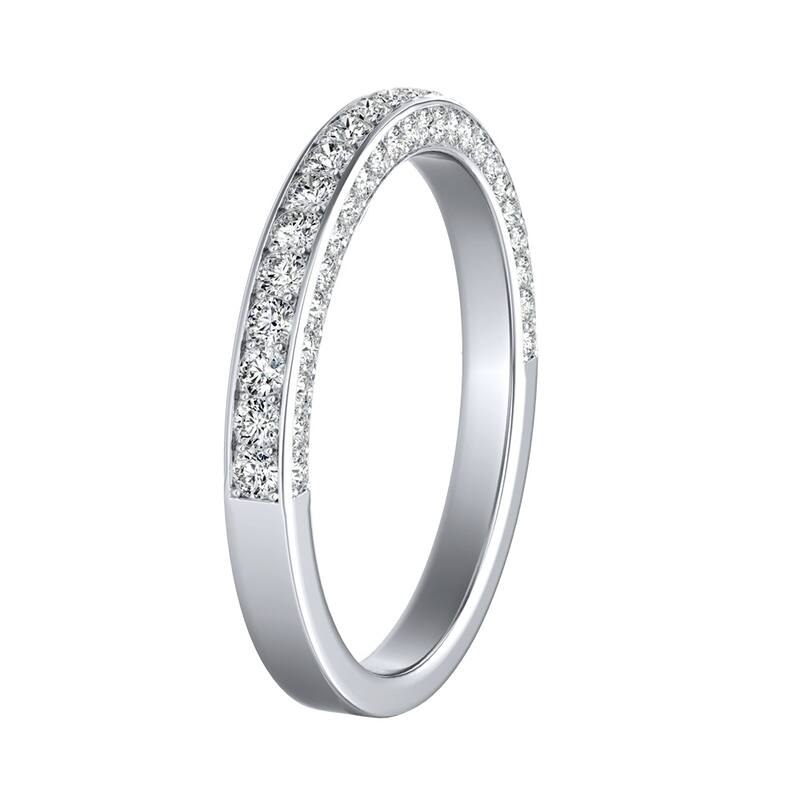 Auriya Platinum 1/2ctw Double Edge Diamond Wedding Band