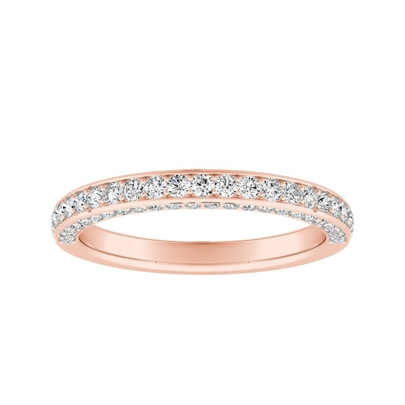 Auriya 14k Gold 1/2ctw Double Edge Diamond Wedding Band