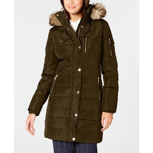 michael kors faux fur puffer coat