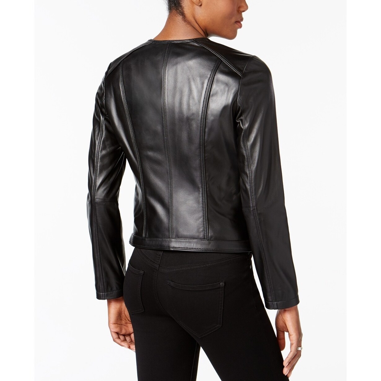 michael kors asymmetrical leather jacket