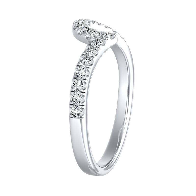 Auriya 1/4ctw Contoured Diamond Wedding Band Platinum