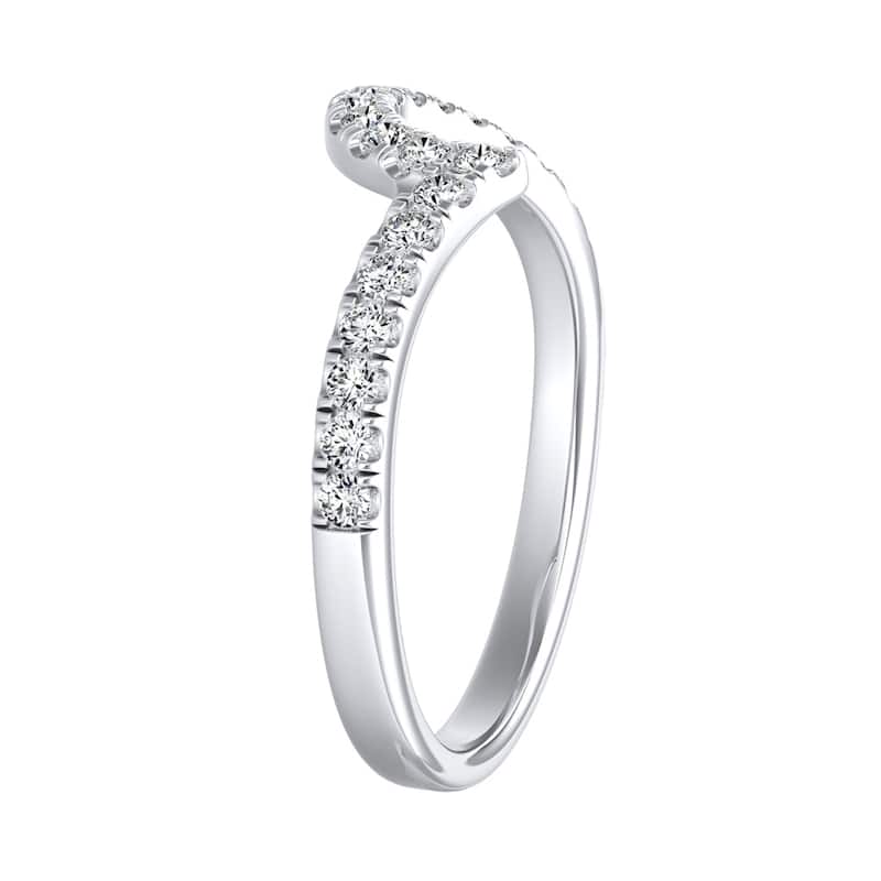Auriya 1/4ctw Contoured Diamond Wedding Band 14k Gold