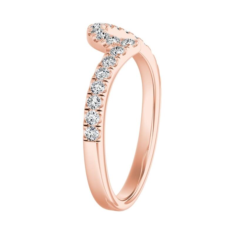 Auriya 1/4ctw Contoured Diamond Wedding Band 14k Gold