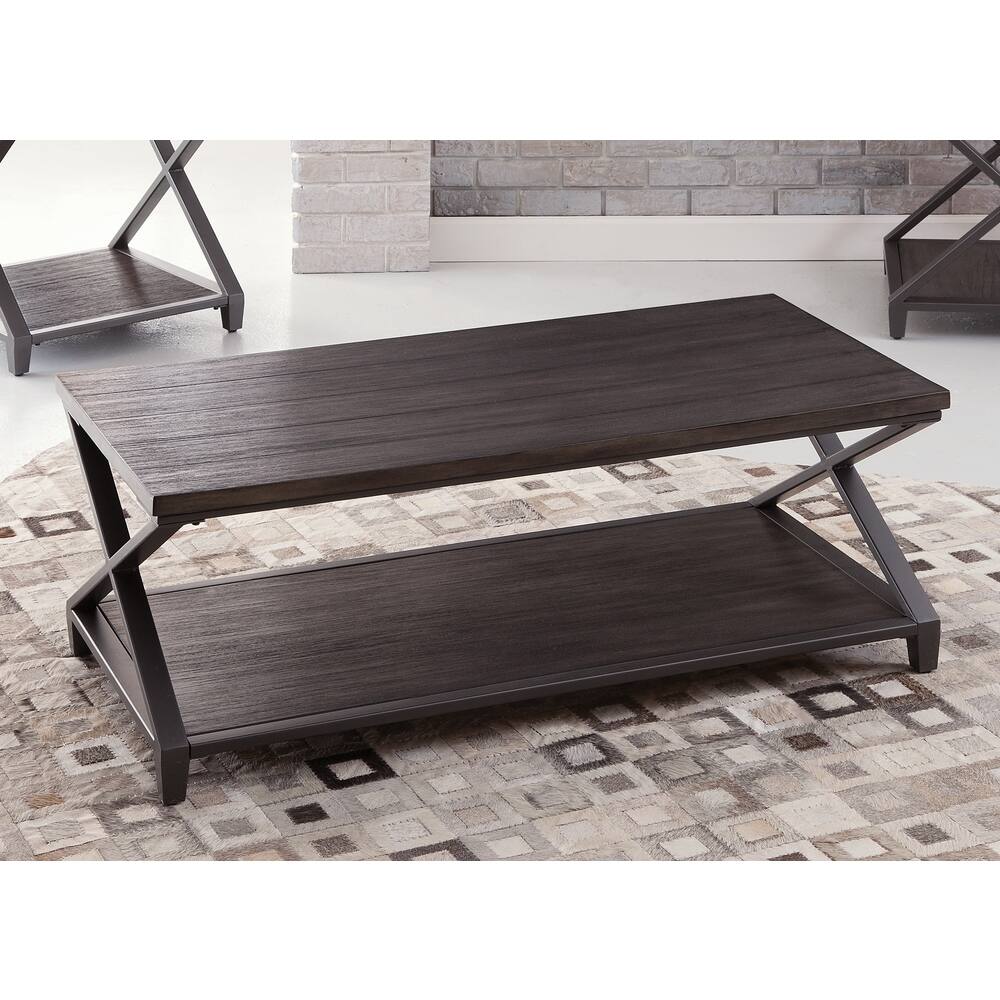 Alton Double X Style Wood and Metal Coffee Table by Greyson Living