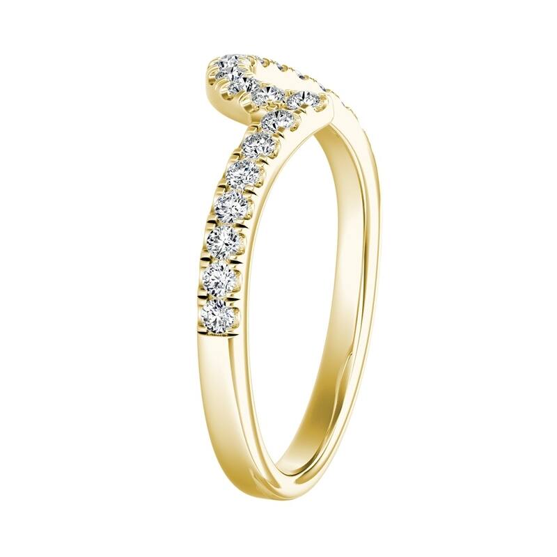 Auriya 1/4ctw Contoured Diamond Wedding Band 18k Gold
