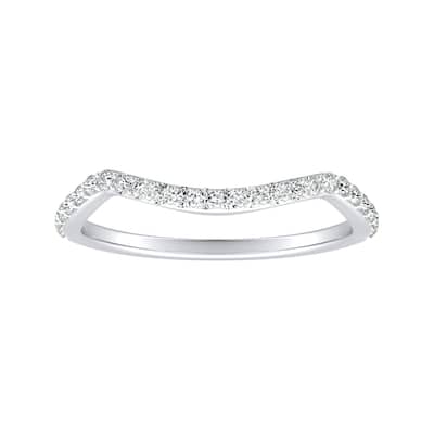 Auriya 1/5ctw Contoured Diamond Wedding Band 18k Gold