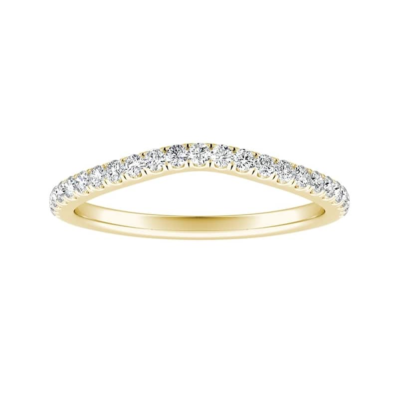 Auriya 1/5ctw Curved Diamond Wedding Band 18k Gold