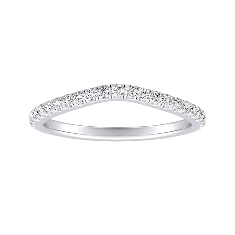 Auriya 1/5ctw Curved Diamond Wedding Band 18k Gold