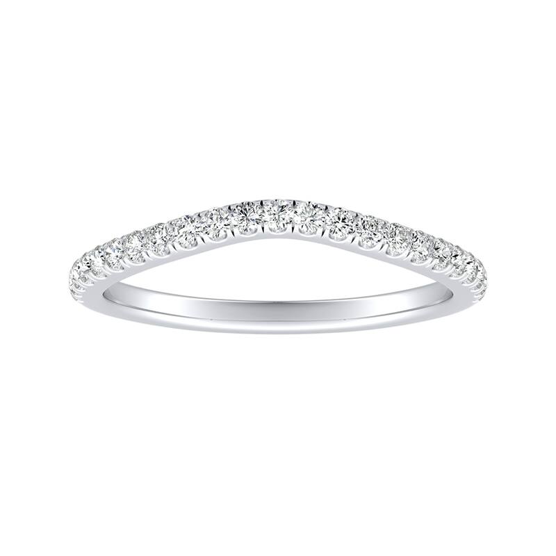 Auriya 1/5ctw Curved Diamond Wedding Band 14k Gold
