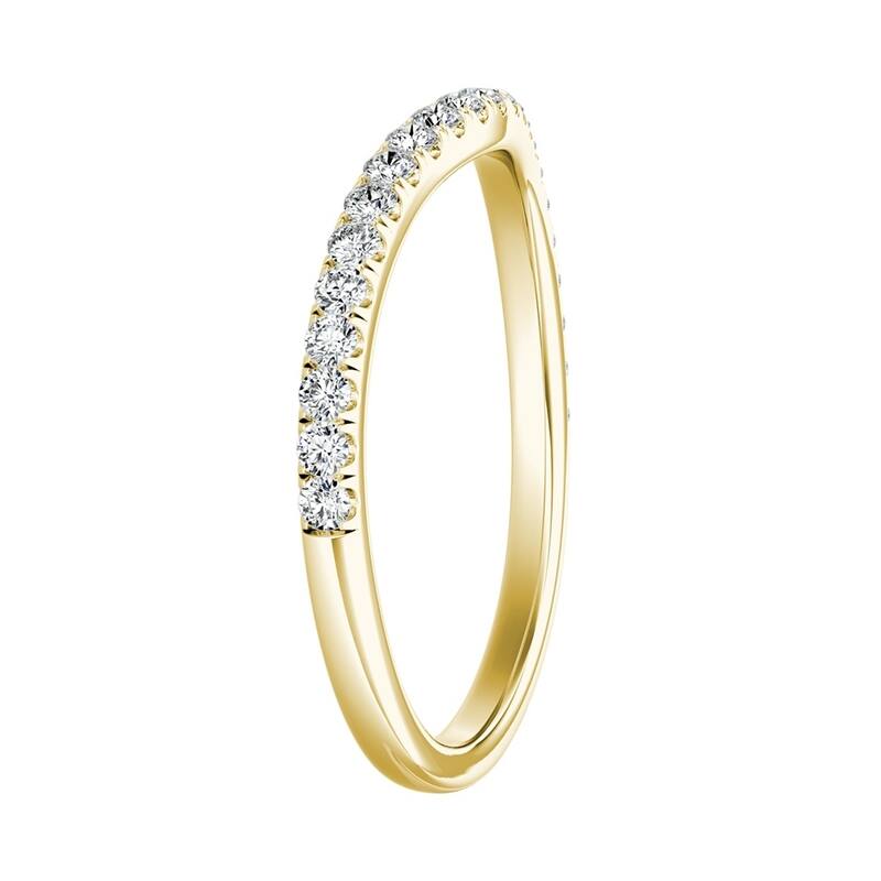 Auriya 1/5ctw Curved Diamond Wedding Band 14k Gold