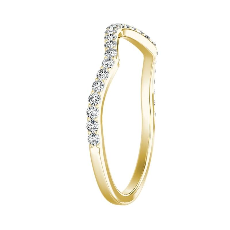 Auriya 1/5ctw Contoured Diamond Wedding Band 14k Gold