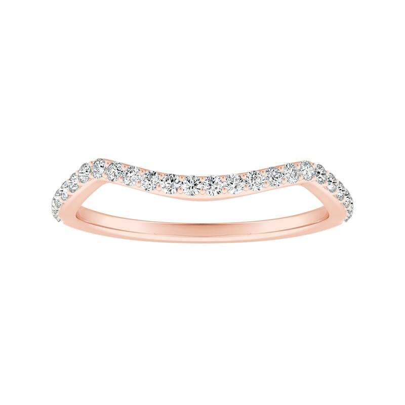 Auriya 1/5ctw Contoured Diamond Wedding Band 14k Gold