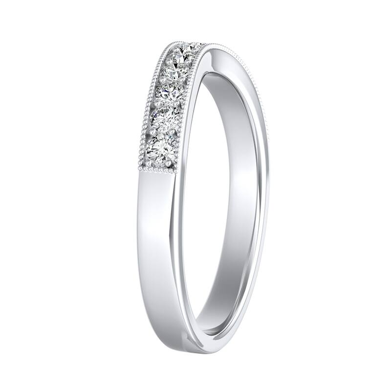 Auriya 18k Gold 1/3ctw Round Diamond Wedding Band