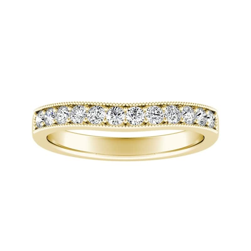 Auriya 18k Gold 1/3ctw Round Diamond Wedding Band