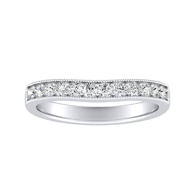 Auriya 18k Gold 1/3ctw Round Diamond Wedding Band