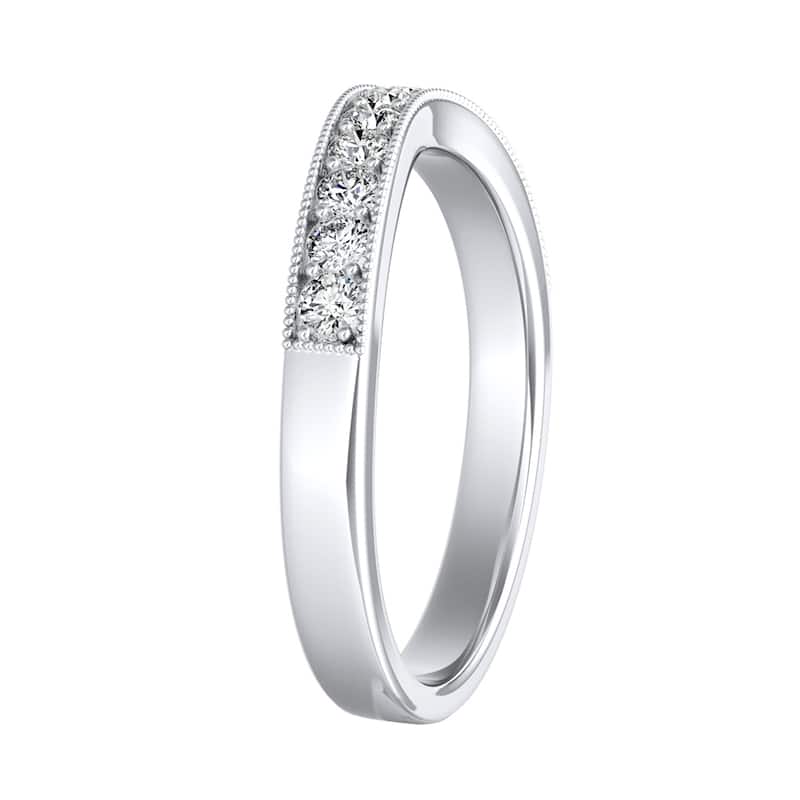 Auriya 14k Gold 1/3ctw Round Diamond Wedding Band