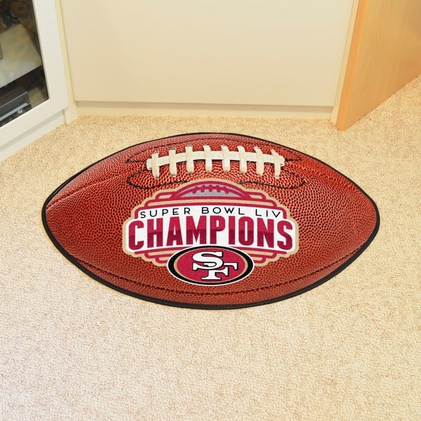 Fan Mats San Francisco 49ers Football Mat, Brown/scarlet