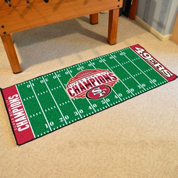 【rug】美品 KANSAS STATE NFL アメフト ラグ　マット San Francisco 49ers Super Bowl LIV Champions Field Runner Mat 30