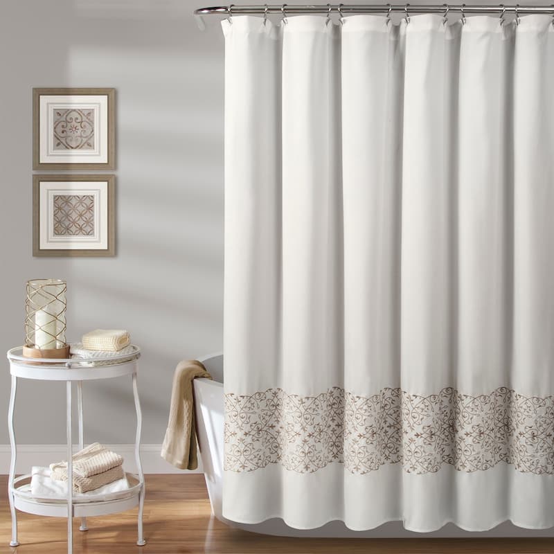 Porch & Den Kinsale Scroll Medallion Shower Curtain - Neutral