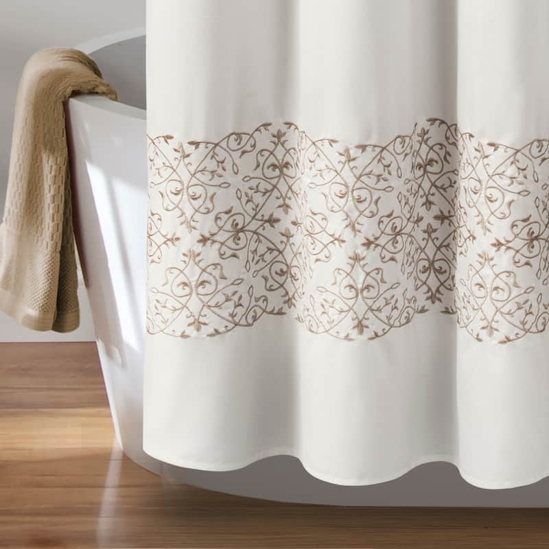 Porch & Den Kinsale Scroll Medallion Shower Curtain