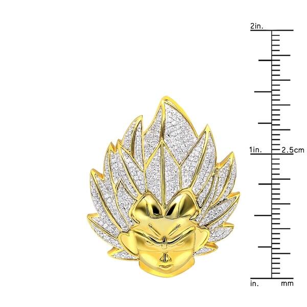 Vegeta Real 10k Gold Diamond Dragon Ball Z Pendant For Men Charm 0 75ctw 18 Chain By Luxurman Overstock 26483194