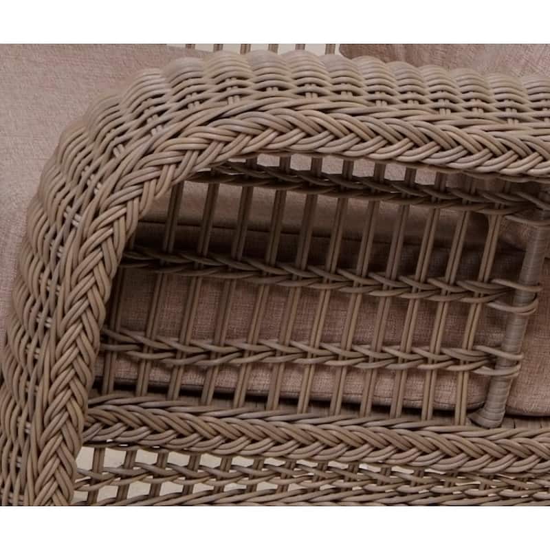 Outdoor Garden Patio 4 PC Cappuccino Furniture Conversation Set