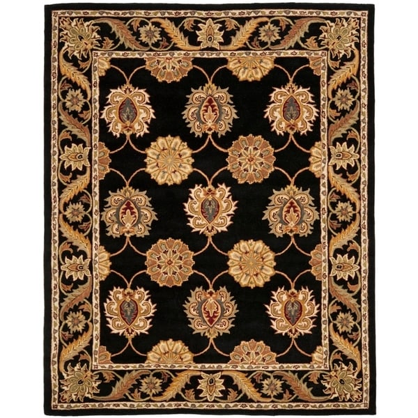 Safavieh Handmade Heritage Timeless Traditional Black Wool Rug - 7'-6" x 9'-6"