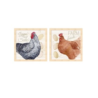 Kathleen Parr McKenna 'Life on the Farm Chicken A' Framed Art (Set of 2 ...