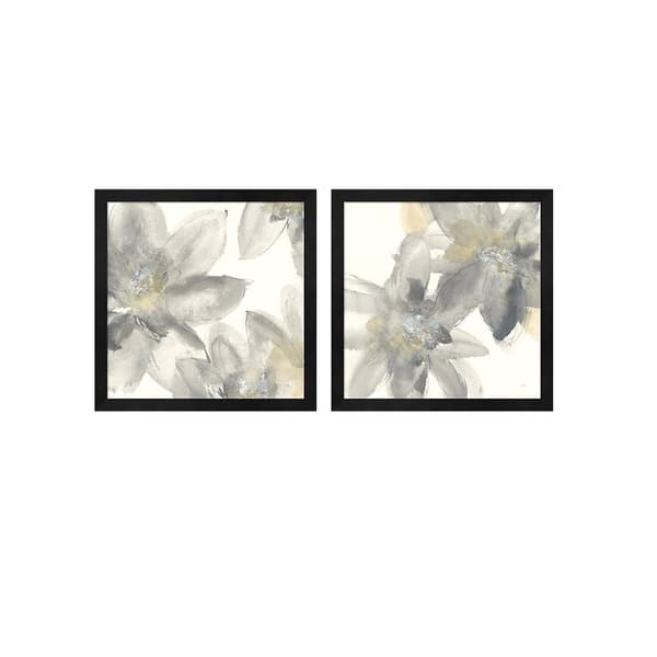 Chris Paschke 'Gray and Silver Flowers' Framed Art (Set of 2) - On Sale ...