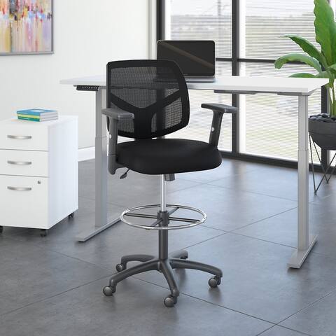 Bush Business Petite Mesh Back Drafting Chair with Chrome Foot Ring